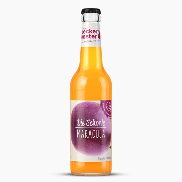 beckers bester: Die Schorle Maracuja in der 0,33 Liter Mehrweg Flasche