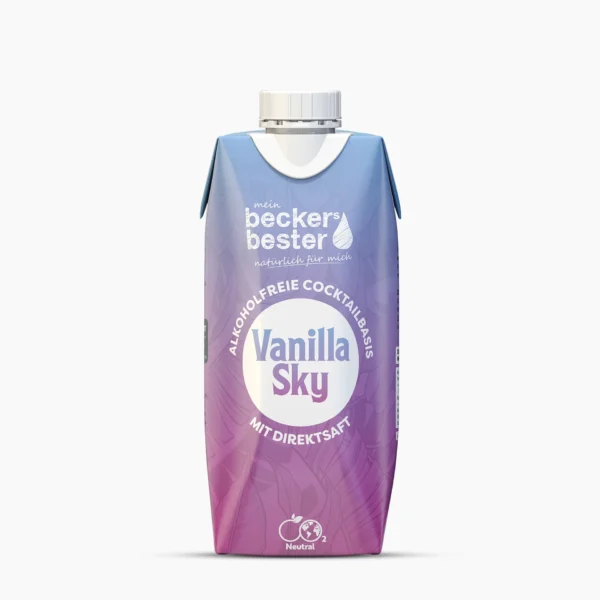 beckers bester: Vanilla Sky Cocktailbasis alkoholfrei in der 0,33 Liter Tetra Pak Verpackung
